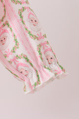 Pink santa bow embroidery bubble