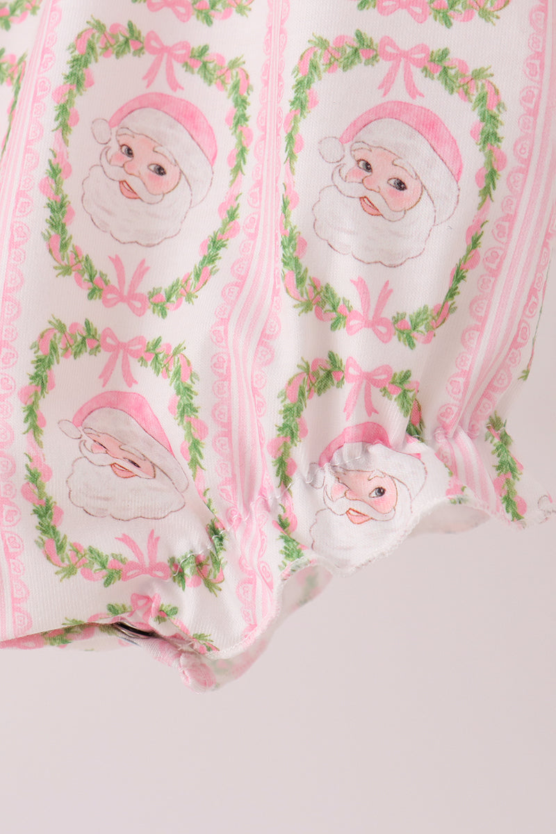 Pink santa bow embroidery bubble