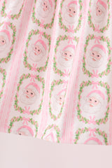 Pink Santa Bow Embroidery Pants Set