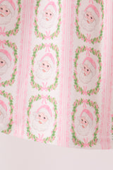 Pink Santa Bow Embroidery Dress