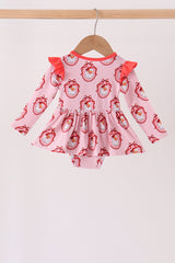 Pink santa claus bamboo ruffle bubble