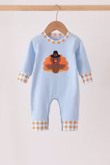 Blue Turkey Applique Romper