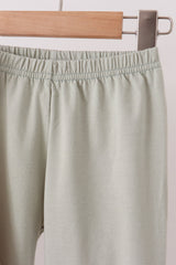 Brown turkey embroidery gingham ruffle pants set