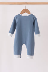 Teal turkey french knot romper