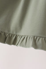 Green goose pumpkin embroidery dress