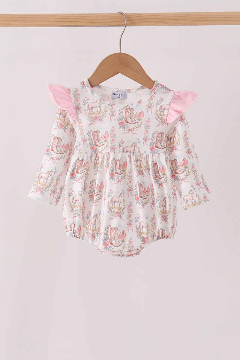 Pink horse ruffle bubble