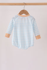 Pumpkin Pie Embroidery Gingham Bubble
