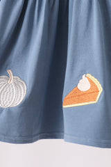 Pumpkin Pie Bow Embroidery Ruffle Pants Set