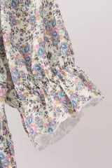 Blue floral smocked mom dress