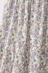 Blue floral smocked mom dress