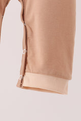 Brown deer embroidery romper