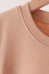 Brown deer embroidery top