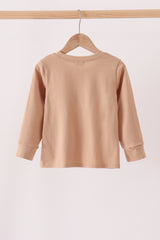Brown deer embroidery top