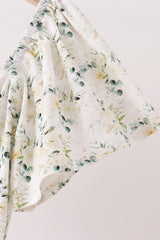 Sage floral smocked tiered mom dress