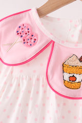 Pink french knot dot pants set