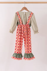 Green Pumpkin Embroidery 2cp jumpsuit set
