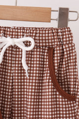 Brown Turkey Embroidery Pants Set