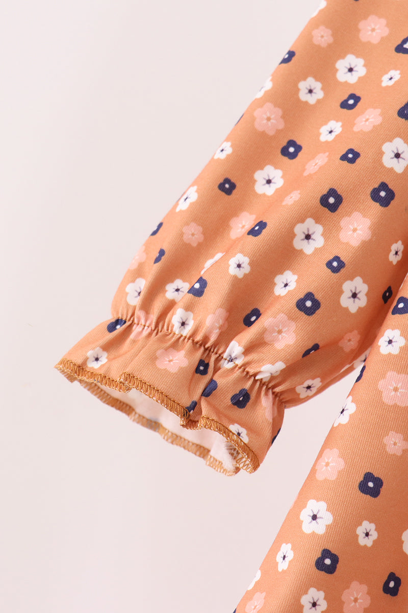 Fall floral print dress