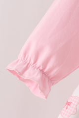 Pink chicken embroidery pants set