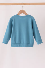 Blue Cow Embroidery Top