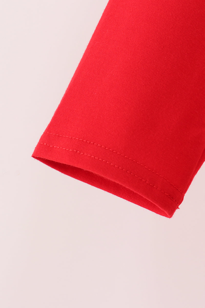 Red Cow Embroidery Top