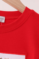 Red Cow Embroidery Top