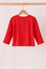Red Cow Embroidery Top