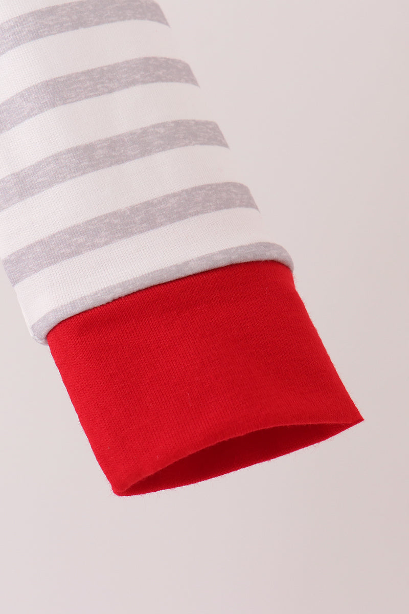 Gray Stripe Daddy's Helper Embroidery Bubble