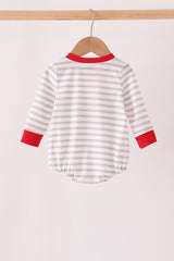 Gray Stripe Daddy's Helper Embroidery Bubble