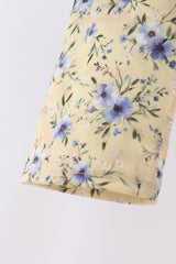 Yellow Floral Bow Applique Pants Set