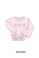Pink Floral Bow Applique Top