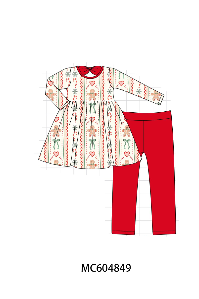 Red Gingerbread Bamboo Pants Set