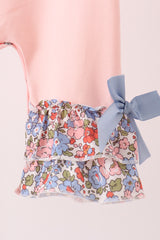 Pink Chicken Applique Ruffle Romper