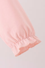 Pink Chicken Applique Jumpsuit Set