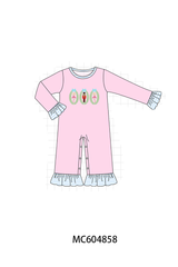 Pink Nutcracker Embroidery Ruffle Romper