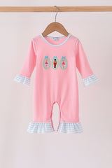 Pink Nutcracker Embroidery Ruffle Romper