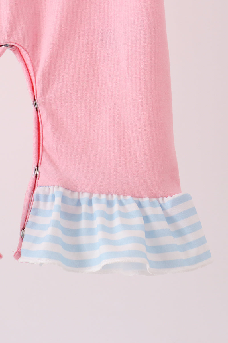 Pink Nutcracker Embroidery Ruffle Romper