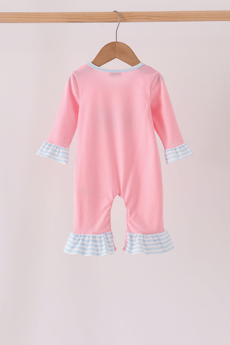 Pink Nutcracker Embroidery Ruffle Romper