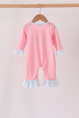 Pink Nutcracker Embroidery Ruffle Romper