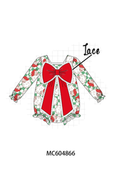 Red Santa Bow Lace Bubble