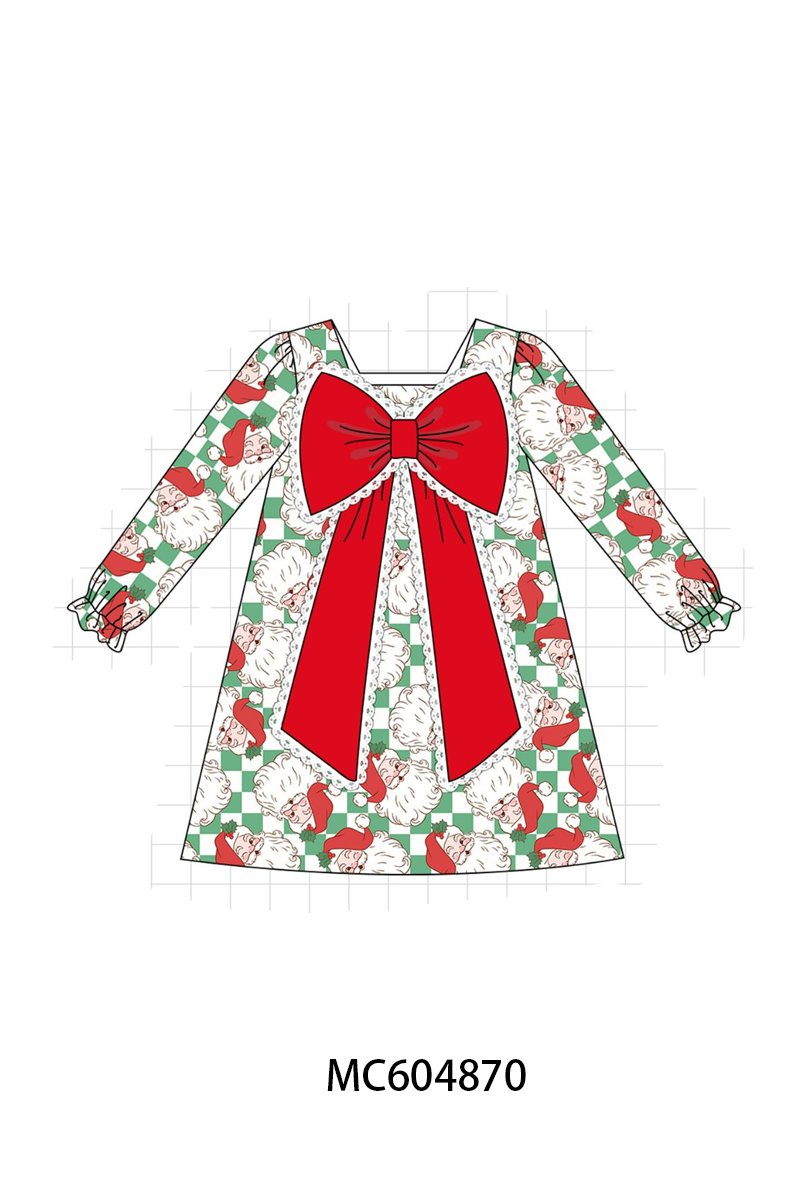 Red Santa Bow Lace Dress