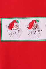 Red Santa Embroidery Pants Set