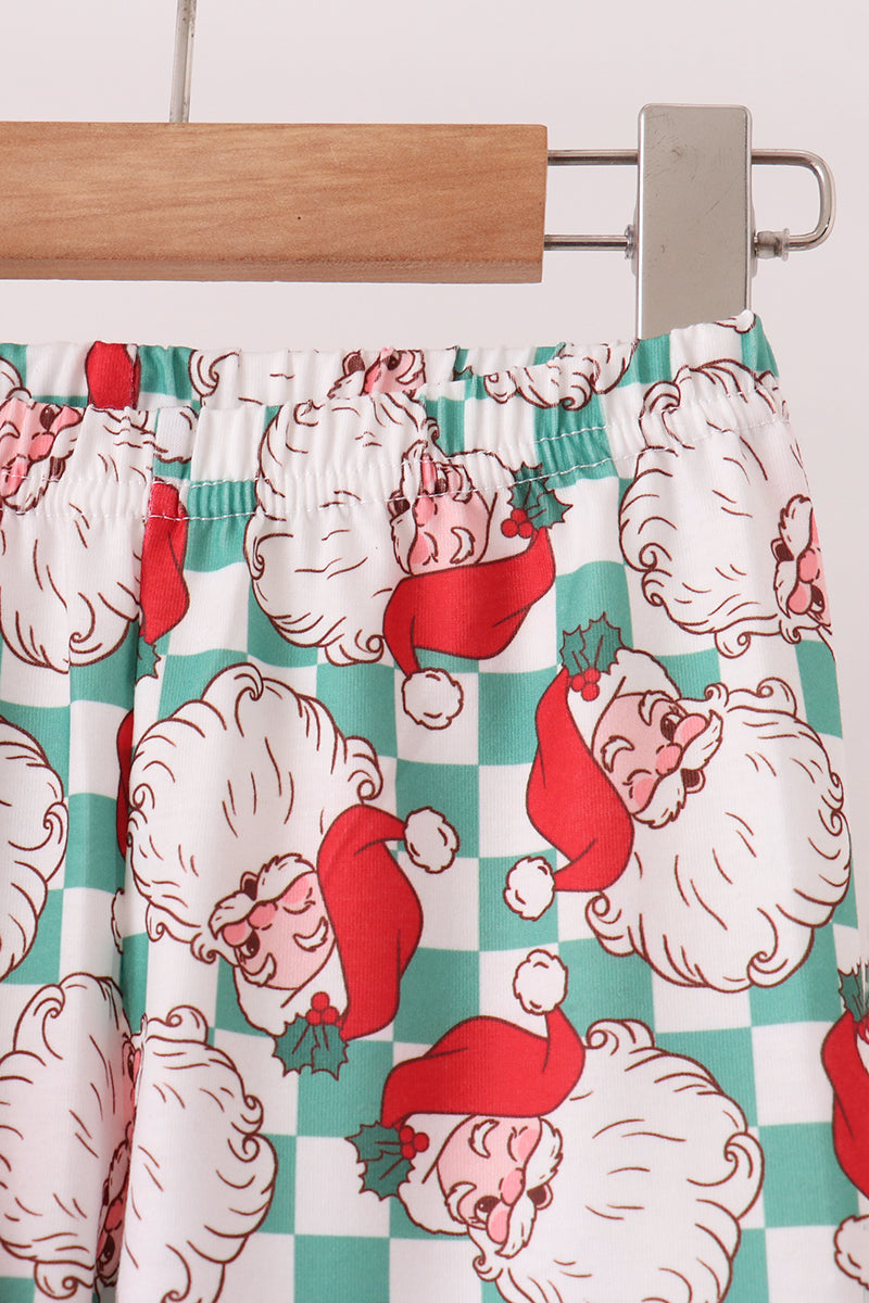 Red Santa Embroidery Pants Set