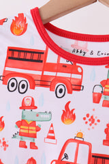 Red Fire Engine Bamboo Pajama Set