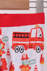 Red Fire Engine Bamboo Pajama Set