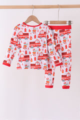 Red Fire Engine Bamboo Pajama Set