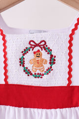 Red Gingerbread Smocked Pants Set