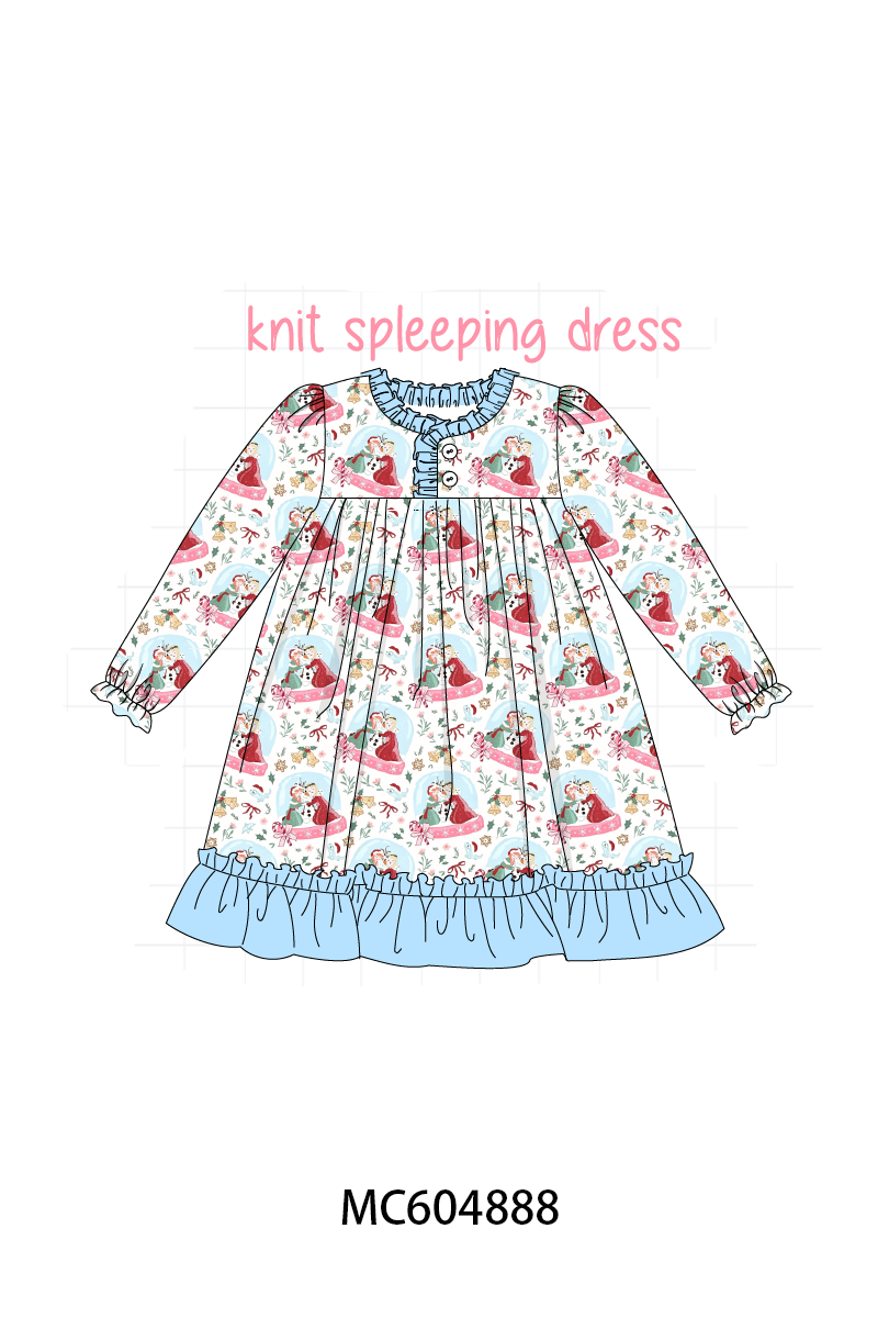 Blue frozen ruffle dress