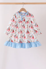Blue frozen ruffle dress