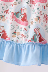 Blue frozen ruffle dress